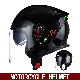  ECE Black Motorcycle Helmet Dual Lens 3/4 Half Helmet ABS Helmet