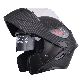  Carbon Fiber Like Dual Visor Flip up Modular Full Face Motorcycle Helmet