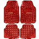4 Piece Red Color Aluminium Car Mat