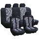  9PCS/Set Grid Velvet and Single Mesh Seats Luxury Car Seat Cover Set