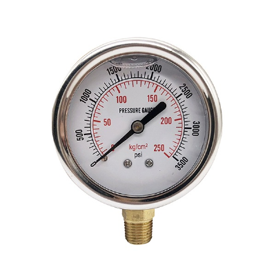 2.5" Oil Filled Pressure Gauge with Bottom Mount