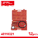  Engine Oil Pressure Test Tool Kit, Oil Pressure Tester Gauge with Toolbox Low Oil Warning with 90° Coupling Adapter (48110021)