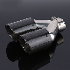  Carbon Fiber Dual Outlet Y Style Muffler Pipes Exhaust Tips Mirror Polishing