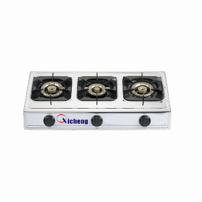 Stainless Steel 3 Burners Table Top Stove Ignition Video