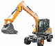  Factory Hot Sale 6 Ton 7 Ton 8 Ton Micro Mini Wheel Excavator Machine Escavadeira De Rodas Compaction Wheel for Excavator