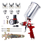  Automotive HVLP Air Spray Gun Set - Professional Air Paint Kits with 3 Nozzles and 1000cc Cups on Top 1.4mm 1.7mm 2.5mm Spray Gun