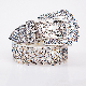  White Rhinestone Men Belts Crystal Crafts Crocodile Grain Belts for Men in PU Leather