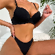 OEM Ladies′quality Guarantee Black Sex Bra Set Women′s Fashion Plus Size Bikini T-Shirt Underwire Bra Two Piece Lingerie manufacturer