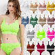 Custom Wholesale Women′s Sports Bra Seamless Panties Comfortable Bra Thong Set Girls Teenage Crop Top Underwear manufacturer