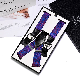 Custom Yarn Jacquard PU Leather Pant Suspender with Box Packing
