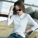  New Fashion Autumn Thin Women′ S Office Uniform Design Long Sleeve Business Shirt Fashion Casual Ladies T Shirt Polo