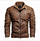  OEM PU Leather Jacket Velvet Men′s Leather Jacket Fashion Large Size