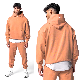  Wholesale 2PCS High Quality Hooded Gym Sweatshirt + Jogger Pants with Zipper Pocket, Custom Casual Sports Fitness Hoodie Sweatsuit for Men Athletic Jogger Set