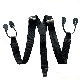  High Quality Custom Mens Genuine Leather Button Elastic Suspenders for Men