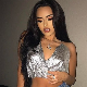  Diamonds Metal Dance Costume Bra Womens Sparkled Bra Belly Dancing Crop Top