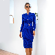  Ladies Elegant Slim Fitting Dress with Single Breasted Knit Sweater Package Hip Dress for Women, Perfect for Autumn/Winter