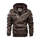 Men′ S Leisure Motorcycle PU Leather Cowhide Padded Warm Coat
