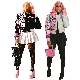 L990125 Trendy Printed Single-Breasted Baseball Jacket manufacturer
