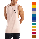  Custom Wholesale High Quality Hip Hop Sleeveless Men′s T Shirts Dropped Armhole Cotton Tank Tops Plain Custom Gym Vests