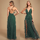 V Neck OEM China Custom Apparel Factory Hot Selling Wholesale Fashion Ladies Sleeveless Maxi Clothing Women Hunter Green Dress manufacturer