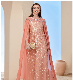  Orange Leaf Gauze Embroidered Fashion Cape Fake Two Dress Dubai Lady Dress