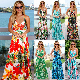 Factory Custom Fashion Women Summer Sexy Club Party Ladies Dress Evening Casual Floral Maxi Dresses manufacturer