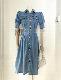  OEM Custom Clothing Wholesales Price Fashion Designer Stylist Women Lady Popular Summer Spring Jeans Cotton Classy DTG Print Dress Brand Logo