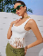  Fashion Sleeveless Tassel Big U Neck Woman Tops Stretch Tanks Top Summer White Female Designed Wholesale Women Crop Top