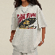 100% Cotton Women′s Customized Plus Size Design Fashion Puff Print Top manufacturer