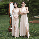  Yb22 Champagne Bridesmaid Dress Girl Dresses 2024 Sisters Satin Dress