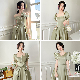  Yb01 Satin Dress Long Sleeve 2024 New Wedding Girlfriends Group Bridesmaid Dress