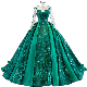  Green Celebrity Bridal Ball Gown Lace Tulle Puffy Party Prom Dresses P16723