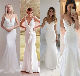  Ivory Formal Gowns Lace Spandex Bridal Evening Dresses Z622