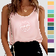  Custom Logo Wholesale Embroidery Plain High Quality Fashion Satin Silk Tank Top Women with Private Label