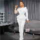  Mesh Splicing Beaded Jumpsuit Waist Slim Banquet Dress Outfits for Women