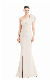  Asymmetrical Neckline One Shoulder Sleeve Draped Bodice Mother of Bride