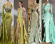 Beading Prom Party Gowns Green Satin Evening Dresses 2024 New Z1045