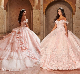  off Shoulder Pink Bridal Ball Gowns Lace Tulle Quinceanera Dresses Z3032