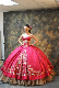 Embroidery Sweetheart Ball Gowns Fuchsia Coffee Spanish Quinceanera Dresses Z7005