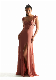  Corset Chiffon Long Dress Bridemaid Wear with Detachable Cap Sleeves