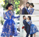  Blue Party Homecoming Dress Lace Tulle Long Sleeves Prom Cocktail Dresses Y2016