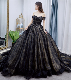  Sweetheart Bridal Party Prom Gowns Black Lace Wedding Dress Ya072
