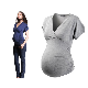 Maternity Dress Clothes Factory OEM Super Soft Breathable Pregnancy Tops T-Shirts Maternity T-Shirt