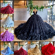  Wine Blue Quinceanera Ball Gowns Ruffles Black Red Tulle Prom Dress E1989