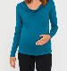  Soft Bamboo Long Sleeve Cowl Neck Maternity Top