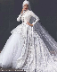  Arabic Bridal Ball Gown Custom Long Sleeves Muslim Lace Wedding Dress Lb1922