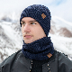  Unisex Plush Warm Scarf Set Touch Screen Gloves Soft Beanie Neck Set