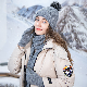  Winter New Grey Women Wool Kint Hat Scarf Snd Gloves Three Sets