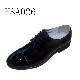  Lxg, Full Leather Black Casual Derby Shoes with Double Joints Hsa026