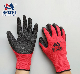  13G Red Polyester Liner Black Latex Plam Coated Gloves Wrinkles Crinkle Safety Working Labor Protective Glove for Construction Industrial CE En388 2131X